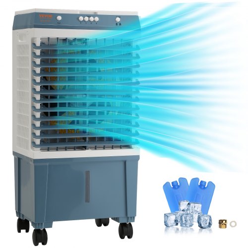 Evaporative Cooler, 1400 CFM Air Cooler, 84° Oscillating Swamp Cooler ,5 Gal Portable Air Cooler for 550 Sq.ft with 3 Speeds Adjustable Control, Indoor Outdoor Use, FCC Listed