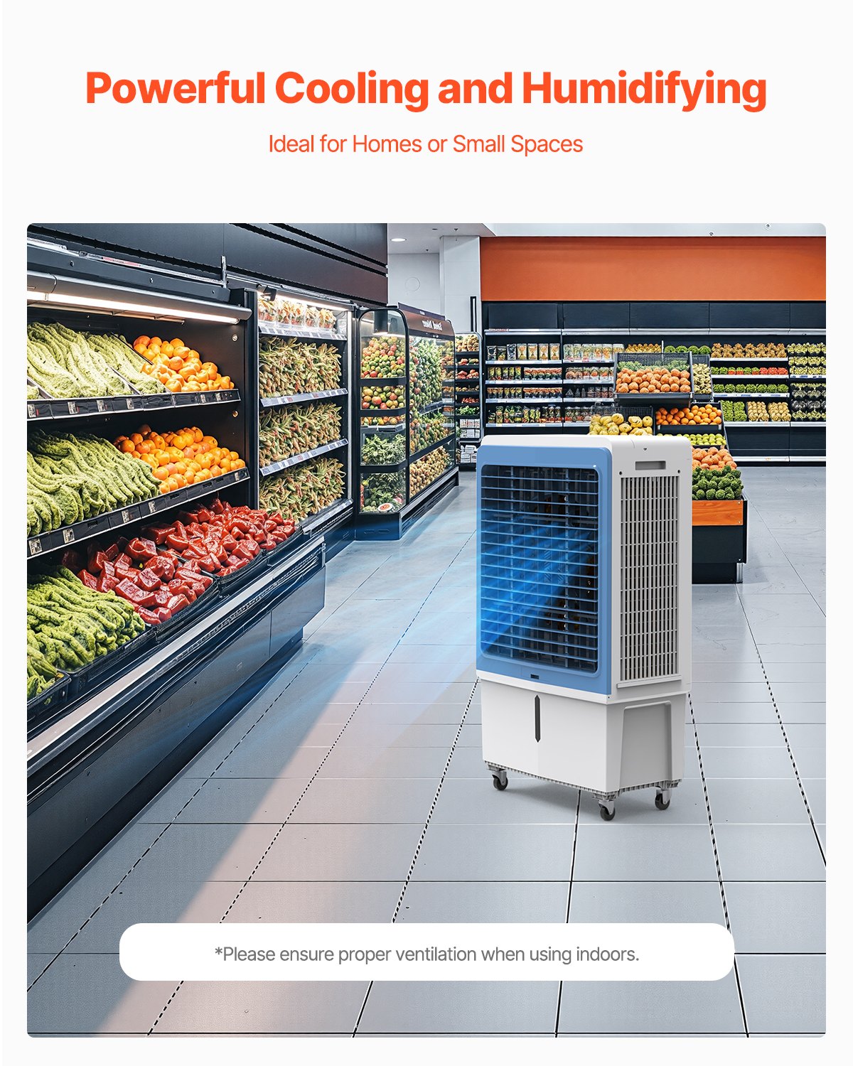 Evaporative Air Cooler, 4129 CFM with 12.7 Gallon Water Tank Swamp Cooler, Portable Cooling Fan with Remote Control, 12H Timer, 4 Ice Boxes, Quiet Operation, 3 Wind Speeds for Outdoor Indoor Use