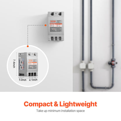 3 Phase Converter - 2HP 7A 220V Single Phase to 3 Phase Converter, 220V Input/Output, Digital Phase Shifter for Residential & Light Commercial Use (One Converter for One Motor Only)