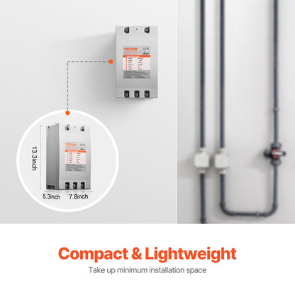 3 Phase Converter - 20HP 70A 220V Single Phase to 3 Phase Converter, 220V Input/Output, Digital Phase Shifter for Residential & Light Commercial Use (One Converter for One Motor Only)