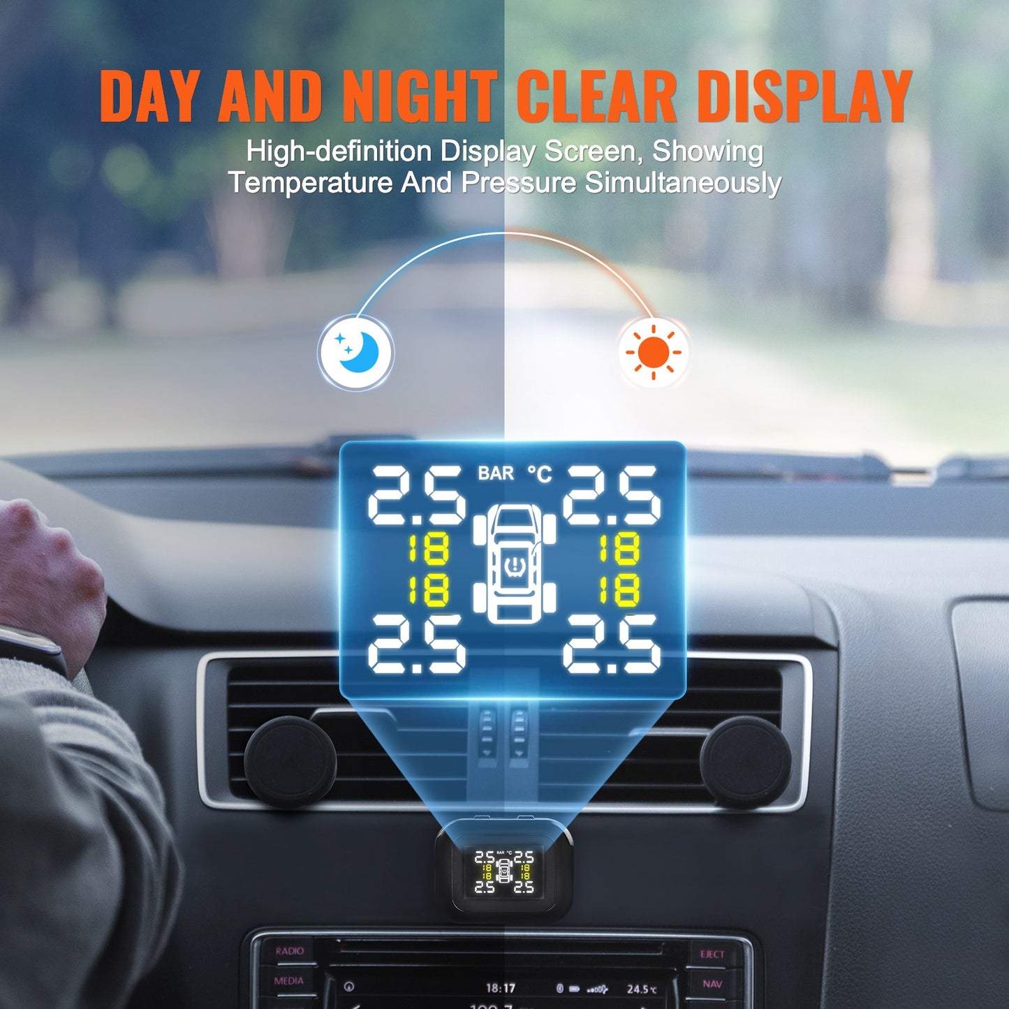 RV-Reifendrucküberwachungssystem Echtzeit-Anhänger-TPMS 4 Sensoren