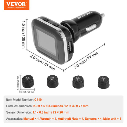 RV-Reifendrucküberwachungssystem Echtzeit-Anhänger-TPMS 4 Sensoren
