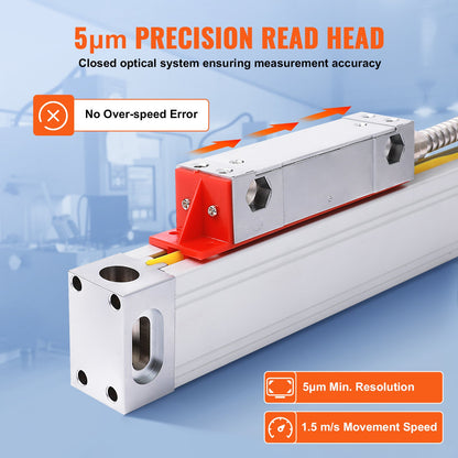 Digital Readout 250 &amp; 500 &amp; 600 mm Linear Scale 3 Axis DRO Display Kit Support Pin Knife Holder Plate Housing Clock Power Cable Holder Clock Coin Butterfly Screw Cap Ruler