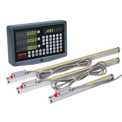 Digital Readout 250 &amp; 500 &amp; 600 mm Linear Scale 3 Axis DRO Display Kit Support Pin Knife Holder Plate Housing Clock Power Cable Holder Clock Coin Butterfly Screw Cap Ruler