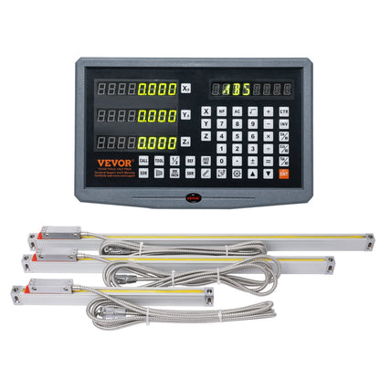 Digital Readout 250 &amp; 500 &amp; 600 mm Linear Scale 3 Axis DRO Display Kit Support Pin Knife Holder Plate Housing Clock Power Cable Holder Clock Coin Butterfly Screw Cap Ruler