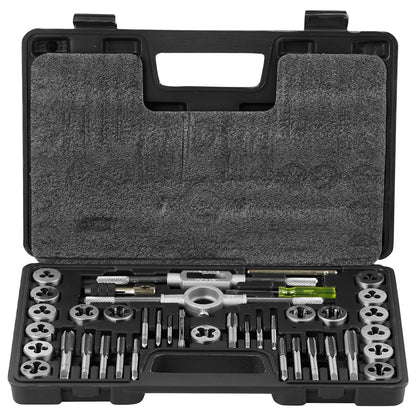 Tap and Die Set, 40-Piece Include Metric Size M3 to M12, Bearing Steel Taps and Dies, Essential Threading Tool for Cutting External Internal Threads, with Complete Accessories and Storage Case