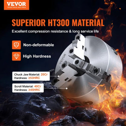 3-jaw lathe chuck, 10'', self-centering lathe chuck, 0.24-9.84 inch/6-250 mm clamping range with T-key fastening screws hex key, for lathe 3D printer machining Center milling drilling machine | EU