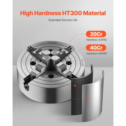 10 Zoll 4-Backen-Drehfutter mit Selbstzentrierung für Dreh-, Bohr- und Fräsmaschinen | EU