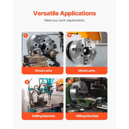10 Zoll 4-Backen-Drehfutter mit Selbstzentrierung für Dreh-, Bohr- und Fräsmaschinen | EU