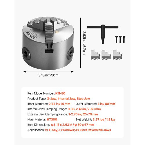 3-Zoll-3-Backen-Drehfutter mit Selbstzentrierung für Dreh-, Bohr- und Fräsmaschinen | EU