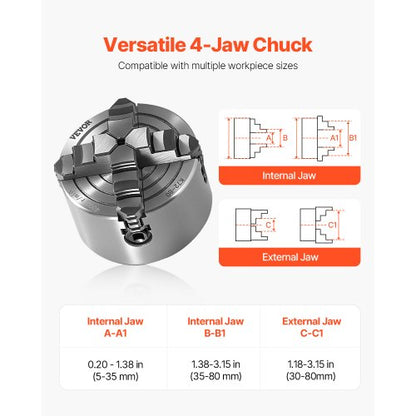 3-Zoll-4-Backen-Drehfutter mit Selbstzentrierung für Dreh-, Bohr- und Fräsmaschinen | EU