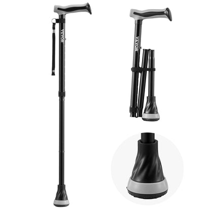 Walking Cane for Man Kvinna Folding Walking Stick 8-nivå justerbar höjd
