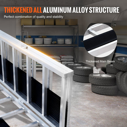 85" x 54" Extra breite Aluminium-Klapprampe, 1500 Pfund Tragkraft, Laderampe