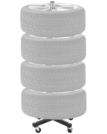 Däckställ för 4 däck med fälg Mobilt däckställ Passar upp till 225 mm brett däck