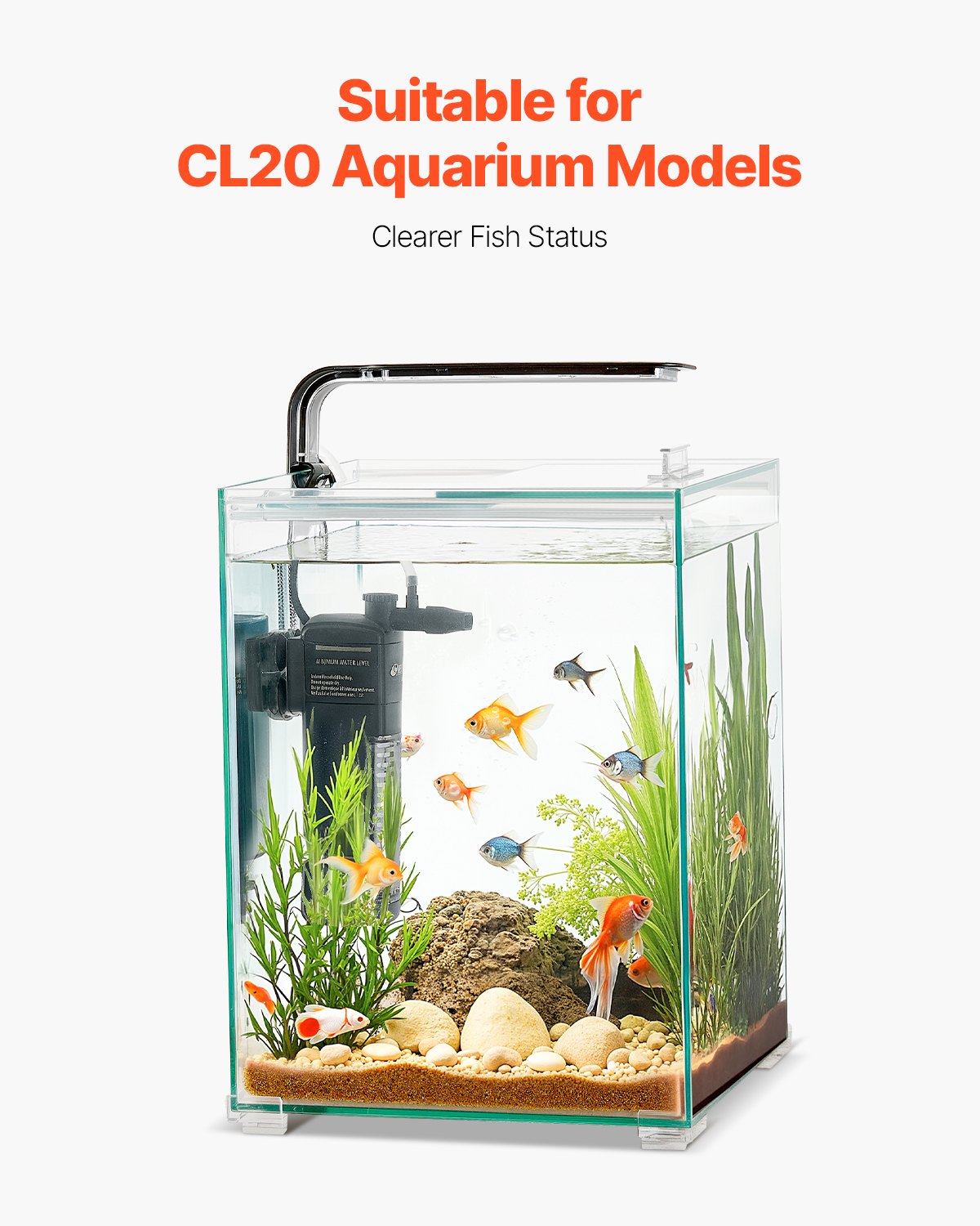 Aquarium Filter Cotton, 8 PCS Fish Tank Replacement Filter Cartridges for 5 Gal Glass Aquarium , Fishbowl Accessories with Multi-Layer Filtration Easy Installation, for CL20 Models