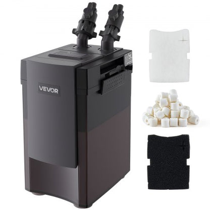 162.7GPH Canister Filter, 3-Stage External Aquarium Filter with Powerful Pump, Water Circulation Cleaning Machine with Media for Large Fish Tanks and Aquariums Up to 100 Gallons, for Freshwater