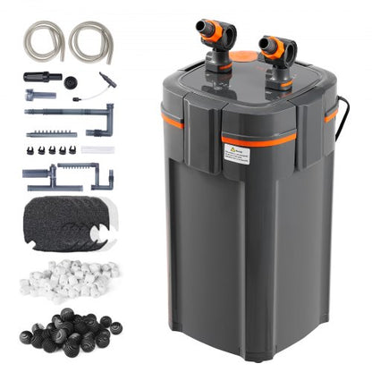 Aquarium Filter 528GPH, 5-Stage Canister Filter 200 Gallon, Ultra-Quiet Internal Aquarium Filter with UV Protection, Submersible Power Filter with Multiple Function for Fish Tanks, 20W