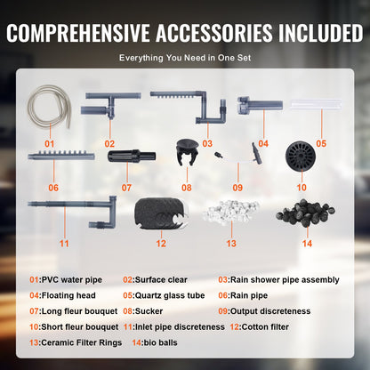 200 Gallon Aquarium Canister Filter 20w UV Lamp Fish Tank Quiet