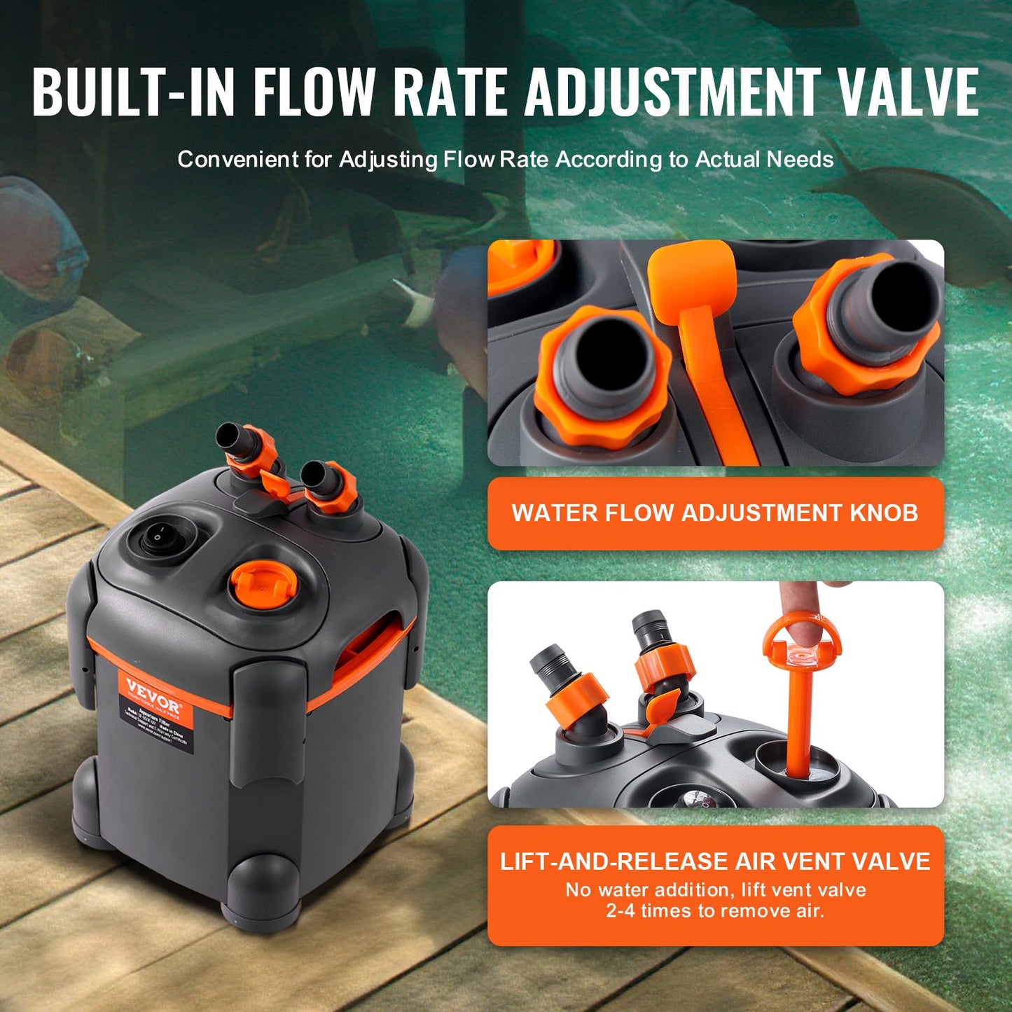 30 Gallon Aquarium Canister Filter 8w UV Lamp Fish Tank Quiet