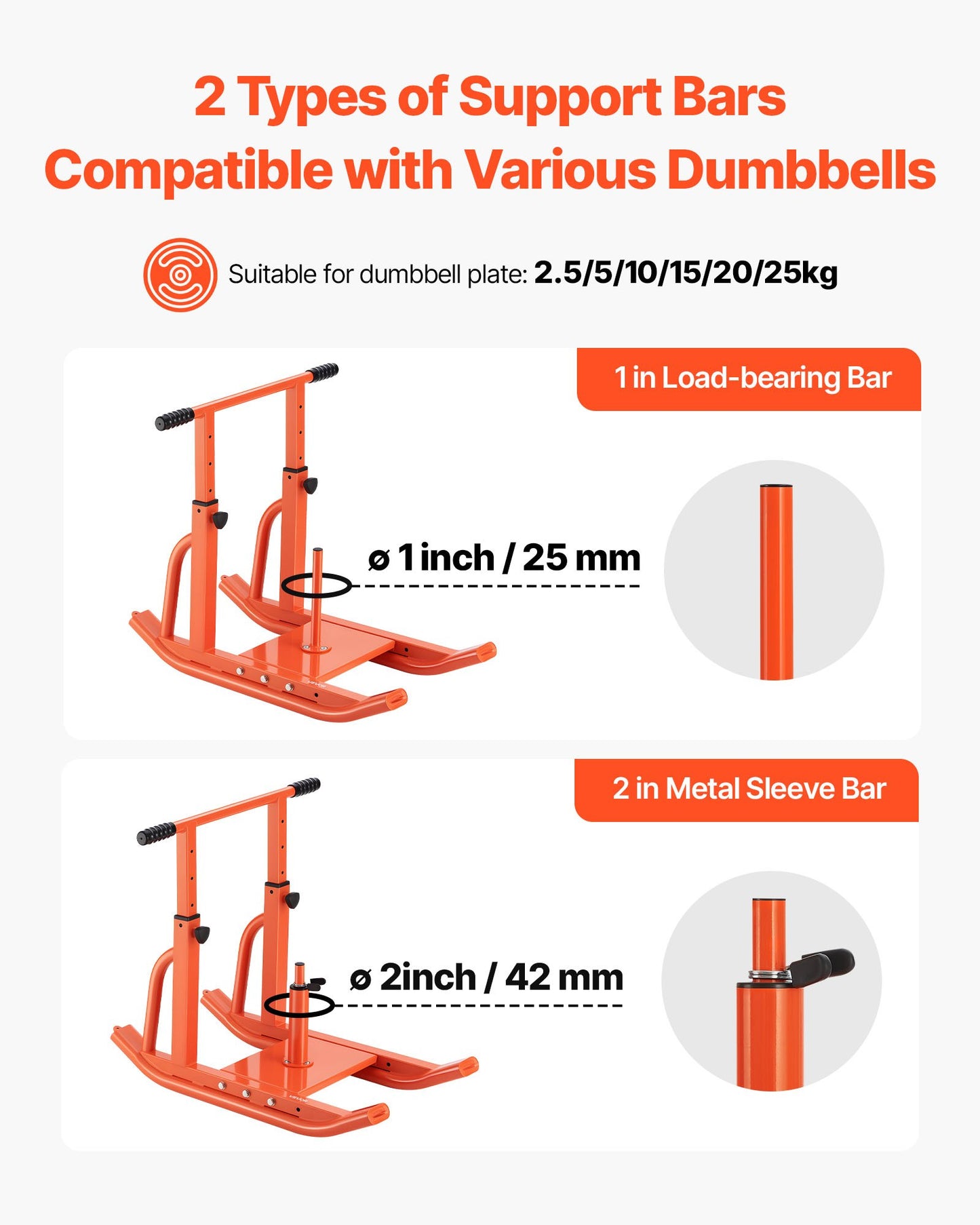 Weight Sled, Steel Power Sled, Fitness Training Sleds for Athletic Exercise Speed Improvement, Workout Equipment with Adjustable Height Handle, Compatible with 1/2 in Weight Plates, Orange