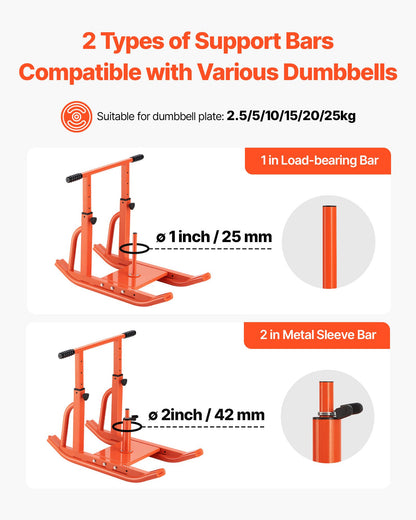 Weight Sled, Steel Power Sled, Fitness Training Sleds for Athletic Exercise Speed Improvement, Workout Equipment with Adjustable Height Handle, Compatible with 1/2 in Weight Plates, Orange