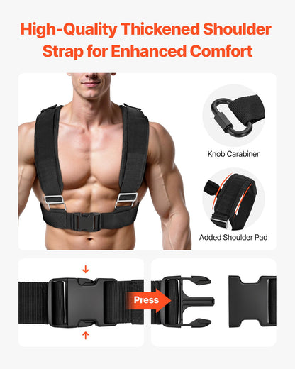 Weight Sled, Steel Power Sled, Fitness Training Sleds for Athletic Exercise Speed Improvement, Workout Equipment with Adjustable Height Handle, Compatible with 1/2 in Weight Plates, Orange