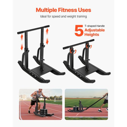 Weight Pull Push Training Fitness Strength Speed ​​Training Sled Black | EU
