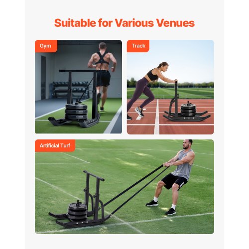 Weight Pull Push Training Fitness Strength Speed ​​Training Sled Black | EU