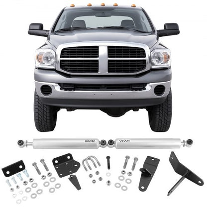 Dual Steering Stabilizer, for 2003-2012 Dodge Ram 2500/3500 4WD, Dual Steering Stabilizer Kit Fits with 2 Inches of Suspension Lift or Higher, Enhanced Control & Reduced Vibration, Easy Install