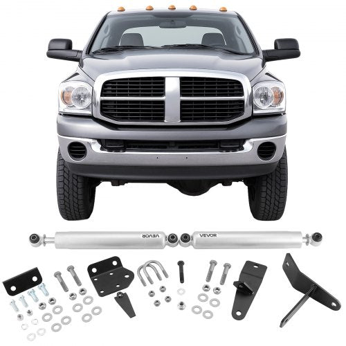 Dual Steering Stabilizer, for 2003-2012 Dodge Ram 2500/3500 4WD, Dual Steering Stabilizer Kit Fits with 2 Inches of Suspension Lift or Higher, Enhanced Control & Reduced Vibration, Easy Install