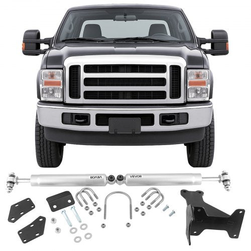 Dual Steering Stabilizer, for 2005-2024 Ford F-250/F-350 Super Duty 4WD, Dual Steering Stabilizer Kit Fits with 2 Inches of Suspension Lift or Higher, Enhanced Control and Reduced Vibration