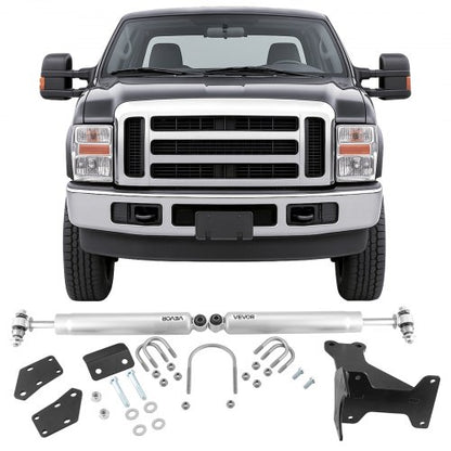 Dual Steering Stabilizer, for 2005-2024 Ford F-250/F-350 Super Duty 4WD, Dual Steering Stabilizer Kit Fits with 2 Inches of Suspension Lift or Higher, Enhanced Control and Reduced Vibration