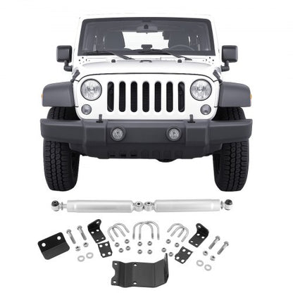 Dual Steering Stabilizer, for 2007-2018 Jeep Wrangler JK, Dual Steering Stabilizer Kit Fits with 2 Inches of Suspension Lift or Higher, Enhanced Control & Reduced Vibration, Easy Installation