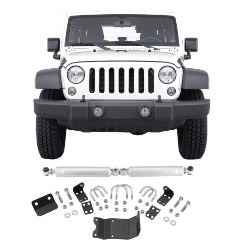 Dual Steering Stabilizer, for 2007-2018 Jeep Wrangler JK, Dual Steering Stabilizer Kit Fits with 2 Inches of Suspension Lift or Higher, Enhanced Control & Reduced Vibration, Easy Installation