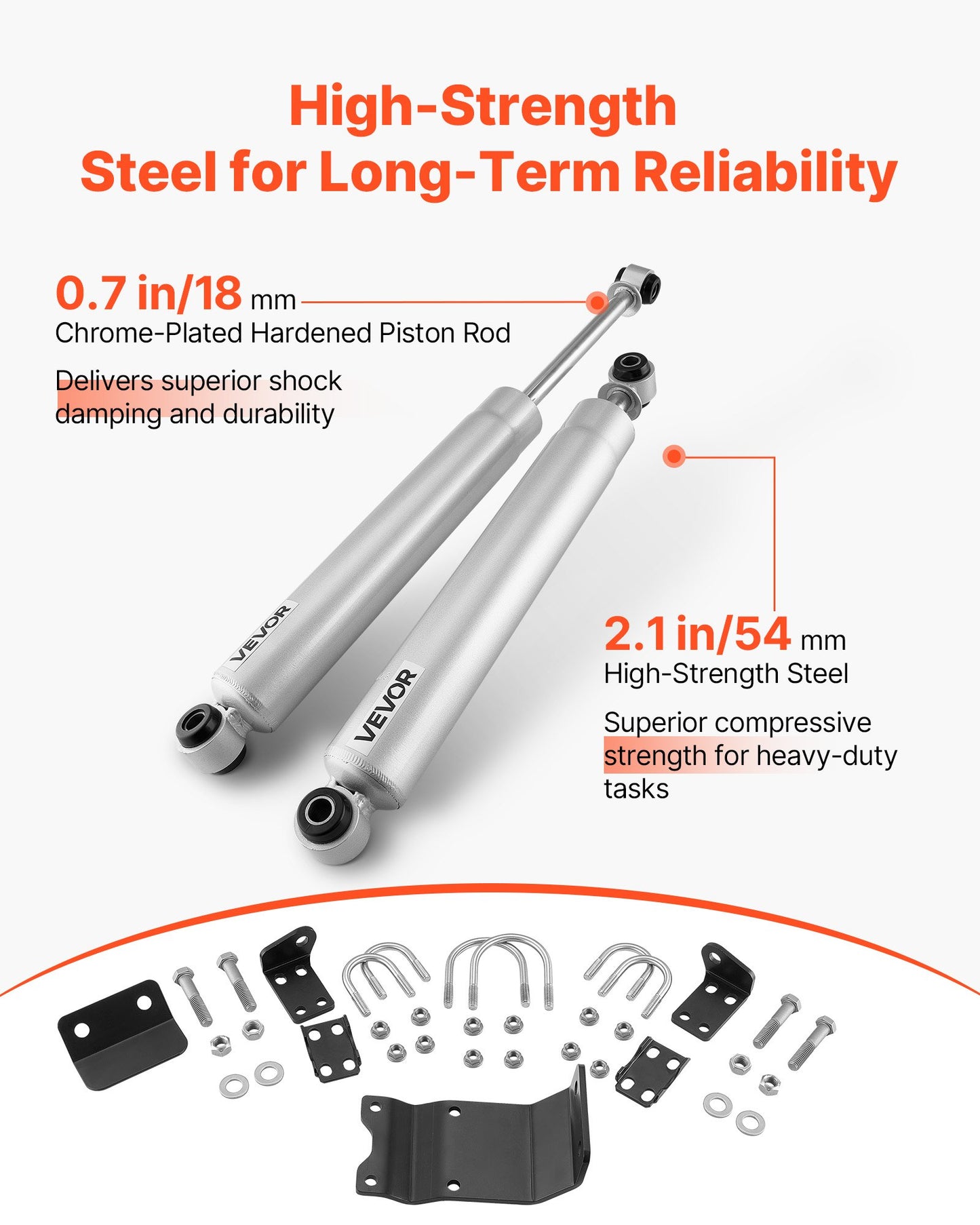 Dual Steering Stabilizer, for 2007-2018 Jeep Wrangler JK, Dual Steering Stabilizer Kit Fits with 2 Inches of Suspension Lift or Higher, Enhanced Control & Reduced Vibration, Easy Installation
