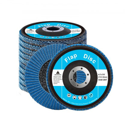Flap Discs 40 Grit, 4-1/2" x 7/8" Flap Discs for Angle Grinder, Type 29 Zirconia Flap Sanding Disc, Bevel Type Abrasive Grinding Wheels for Deburring, Rust Removal, Sanding, Finishing (10 Pack)