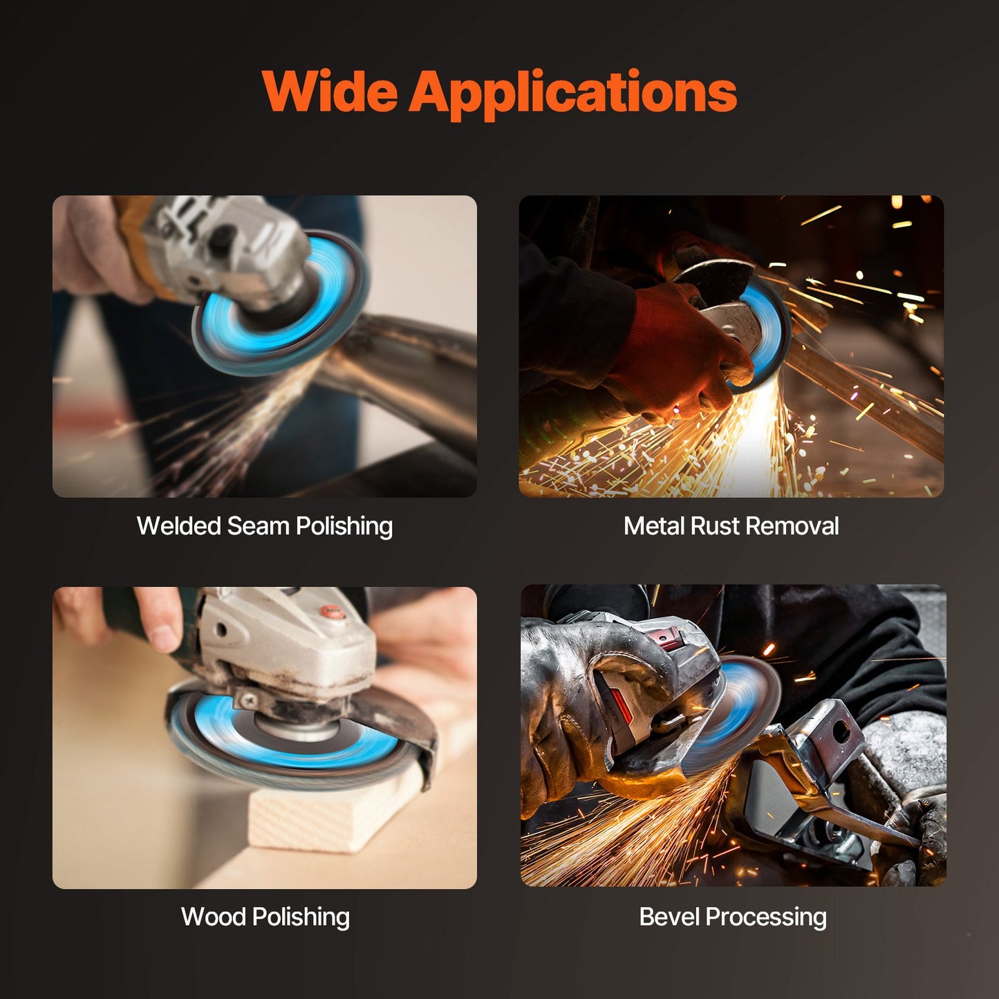 Flap Discs 40 Grit, 4-1/2" x 7/8" Flap Discs for Angle Grinder, Type 29 Zirconia Flap Sanding Disc, Bevel Type Abrasive Grinding Wheels for Deburring, Rust Removal, Sanding, Finishing (10 Pack)