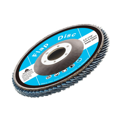 Flap Discs 60 Grit, 4-1/2" x 7/8" Flap Discs for Angle Grinder, Type 29 Zirconia Flap Sanding Disc, Bevel Type Abrasive Grinding Wheels for Deburring, Rust Removal, Sanding, Finishing (10 Pack)