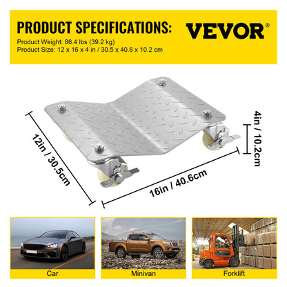 2pcs Tire Wheel Jacks, 1500Lbs/680KG Tire Skates Wheeled Trucks Van Positioning Dolly Trolley Ball Bearing Recovery Jack Car Repairs Moving