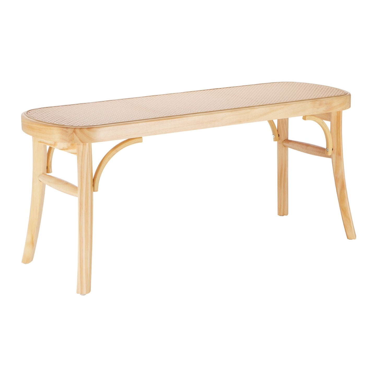 Rattanbank Holzbank 110 cm für den Eingangsbereich, Wohn- und Schlafzimmer