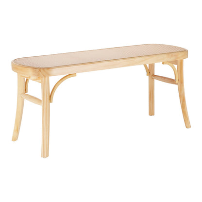 Rattanbank Holzbank 110 cm für den Eingangsbereich, Wohn- und Schlafzimmer