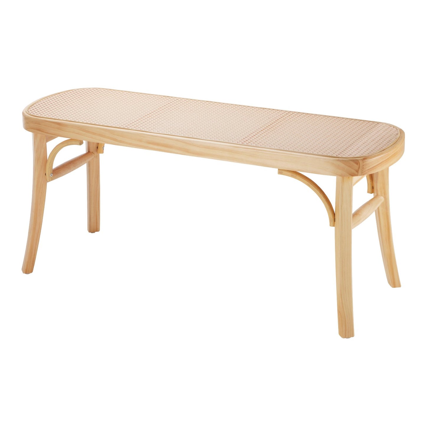 Rattanbank Holzbank 110 cm für den Eingangsbereich, Wohn- und Schlafzimmer