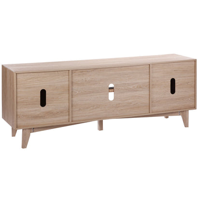 Rattan-TV-Ständer 191cm Fernseher Boho-TV-Schrank Fernsehschrank Eiche