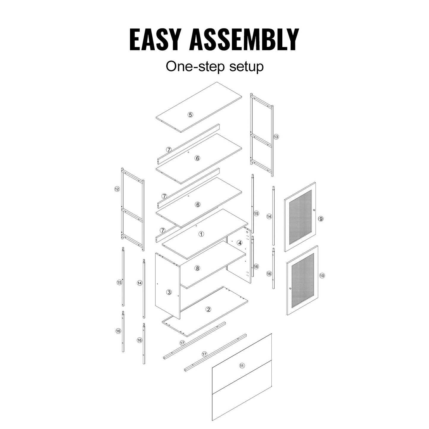 Rotting Bokhylla Stege Hylla med 2 dörrar Rektangel förvaringsställ Naturlig