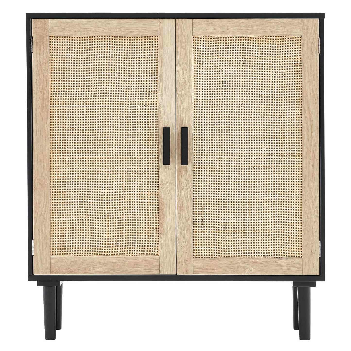 Rotting Skåp Förvaring med 2 magnetiska dörrar och justerbara hyllor Svart