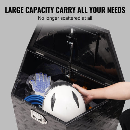 Anhängerdeichselbox, Werkzeugkasten aus Aluminiumlegierung mit Diamantplatte, robuste Anhängerbox-Aufbewahrung mit Schloss und Schlüssel, Nutzanhängerdeichselbox für Pickup, Wohnmobil, Anhänger, 39"x16,5"x12