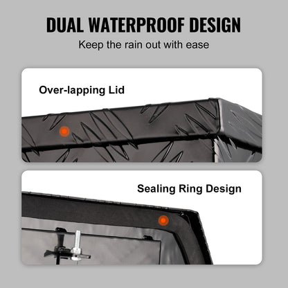 Anhängerdeichselbox, Werkzeugkasten aus Aluminiumlegierung mit Diamantplatte, robuste Anhängerbox-Aufbewahrung mit Schloss und Schlüssel, Nutzanhängerdeichselbox für Pickup, Wohnmobil, Anhänger, 39"x16,5"x12