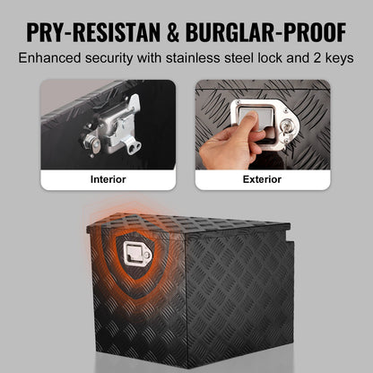 Anhängerdeichselbox, Werkzeugkasten aus Aluminiumlegierung mit Diamantplatte, robuste Anhängerbox-Aufbewahrung mit Schloss und Schlüssel, Nutzanhängerdeichselbox für Pickup, Wohnmobil, Anhänger, 39"x16,5"x12
