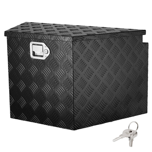 Anhängerdeichselbox, Werkzeugkasten aus Aluminiumlegierung mit Diamantplatte, robuste Anhängerbox-Aufbewahrung mit Schloss und Schlüssel, Nutzanhängerdeichselbox für Pickup, Wohnmobil, Anhänger, 39"x16,5"x12