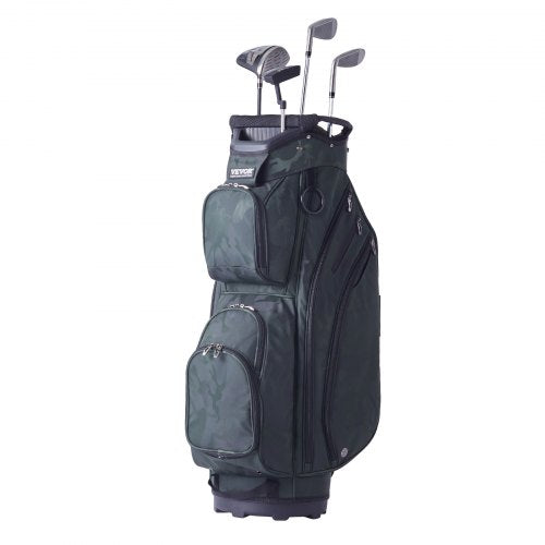 Golf Cart Bag with 14 Way Organizer Divider Top, 36” 11 Pockets Premium Nylon Cart Bag, Durable Golf Bags with Handles & Dust Cover & Detachable Straps for Men & Women, Army Green